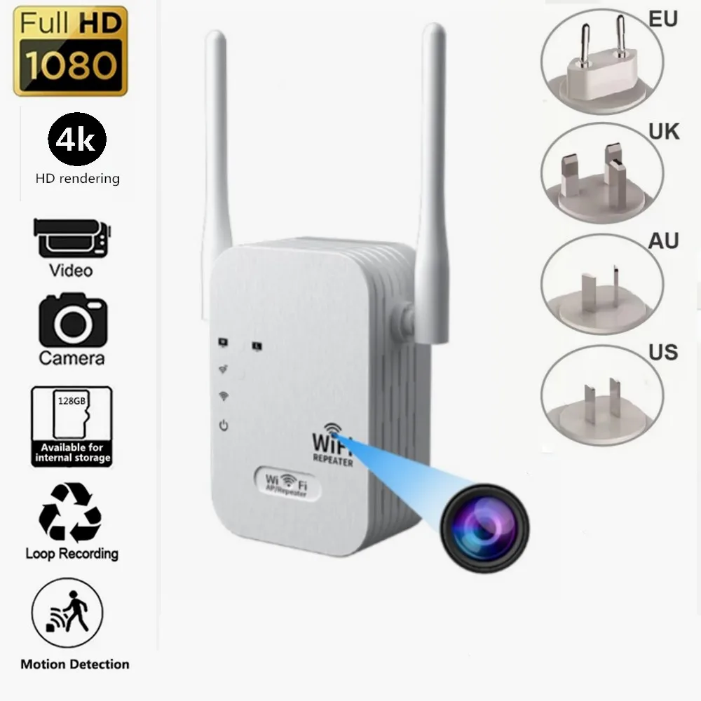 

1080P HD Mini Wireless Camera WIFI Repeater Portable Micro Camcorder Remote Monitoring Motion Detection Video Reccorder Extender