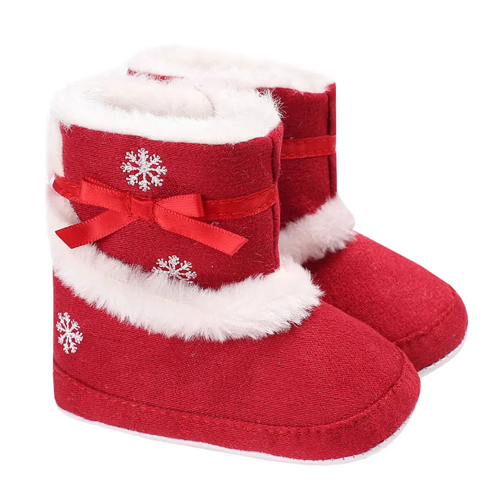 Newborn Winter Shoes Boots Cotton Thick Toddlers Shoese Baby Girls Boys Soft Sole Anti-Slip Plush First Walkers Suitable 0-18M