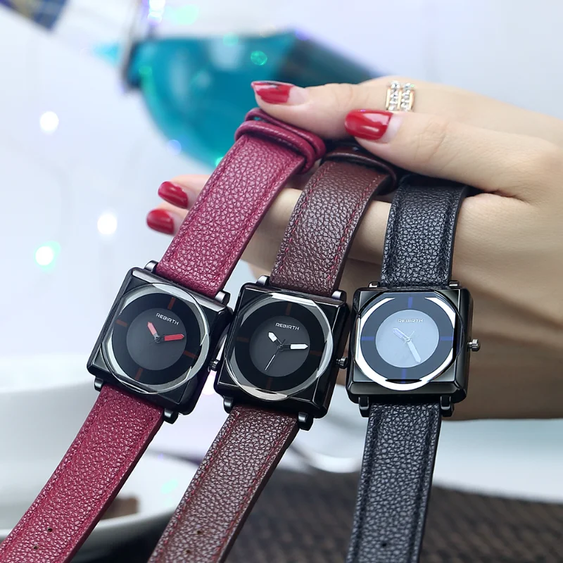

Brand Square Women Bracelet Watches Contracted Leather Crystal WristWatches Women Dress Ladies Quartz Clock Dropshiping
