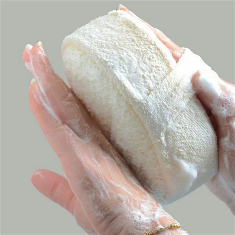 1PCS Soft Fresh Natural Loofah Luffa Sponge Shower Spa Body Scrubber Exfoliator Bathing Massage Brush Pad Beige