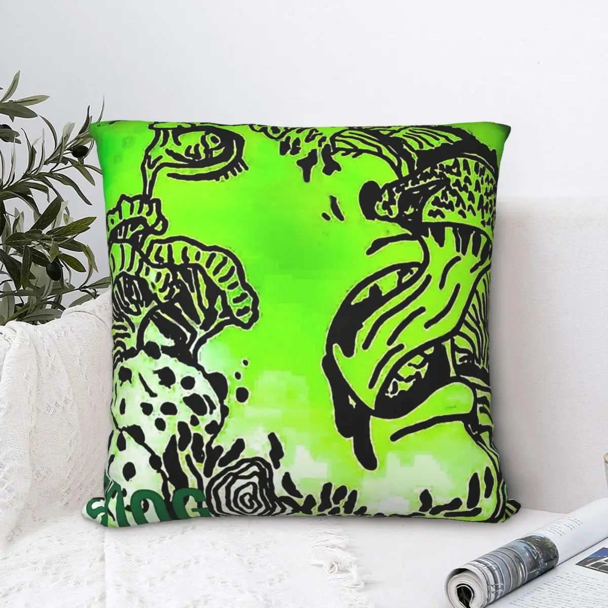 

Mushroom Men Polyester Cushion Cover Junji Ito Bedroom Car Decorative Reusable