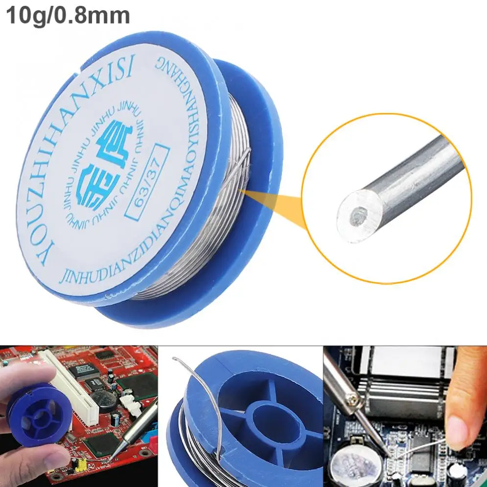

2% Flux 63/37 10g 0.8mm High Purity Rosin Core Solder Wire with Low Melting Point for Electric Soldering Iron