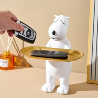 nordic home decor resin bear storage statues and sculptures table decoration tray for decoration figurines for interior