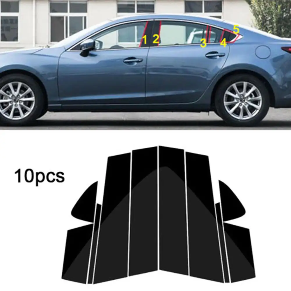 

10 шт. оконные столбы, отделочная крышка, молдинг для Mazda 6 Atenza 2014-2018, средняя Колонка BC, наклейка для MAZDA 6 Strip
