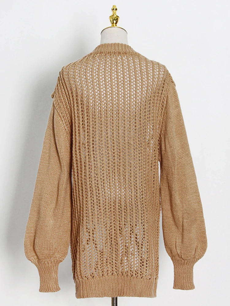 Женский Повседневный Однотонный Пуловер С V-образным Вырезом И Длинными Рукавами