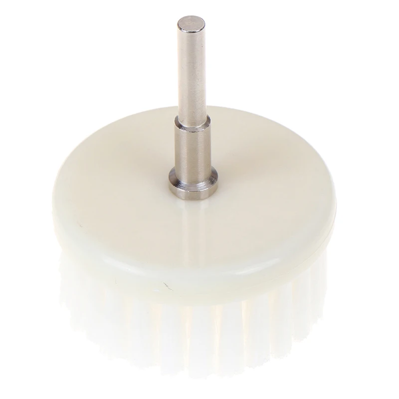 

60mm White Soft Drill Powered Brush Head For Cleaning Car Carpet Bath Fabric