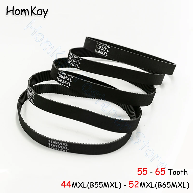 

MXL Timing Belt Rubber Closed-loop Transmission Belts Pitch 2.032mm No.Tooth 55 56 57 58 59 60 61 62 63 64 65Pcs width 6 10mm
