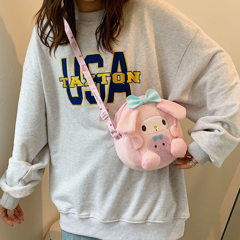 

Cinnmoroall Kawaii Sanrioed My Meldoy Kuromi Cartoon Plush Shoulder Bag Messenger Bag Send Girlfriend Christmas Birthday Gift