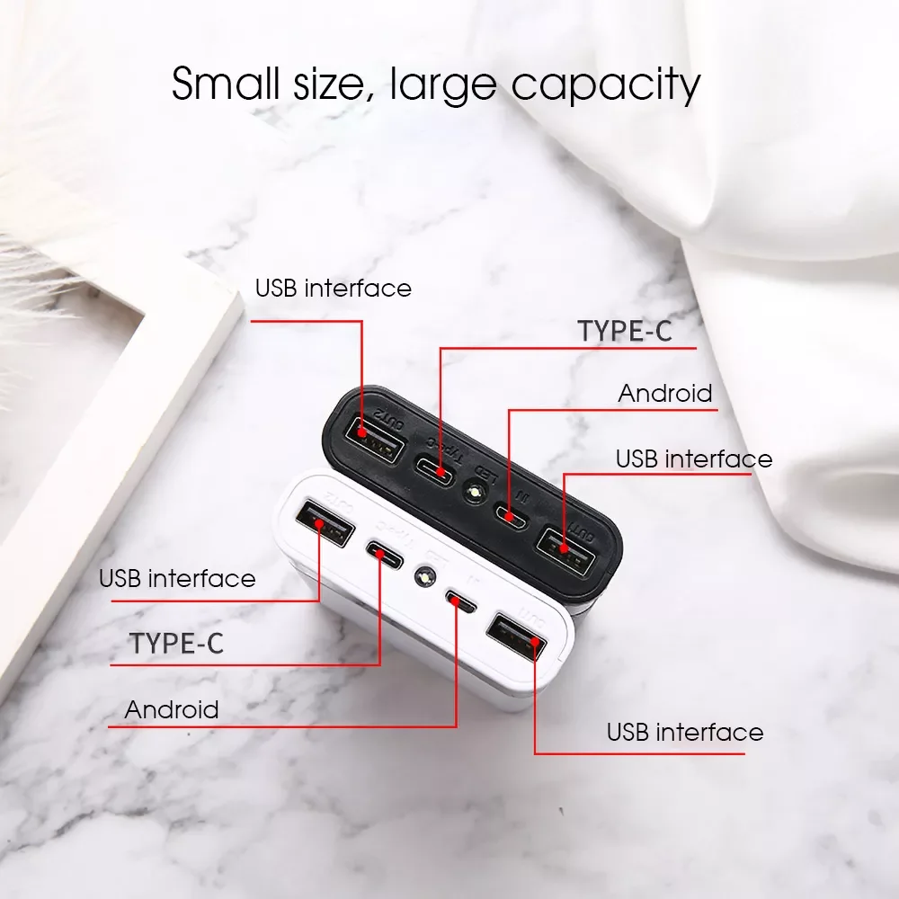 

Быстрая зарядка 18650 портативное зарядное устройство 20000 мА USB Тип C 5 в Чехлы для хранения аккумулятора без батареи для iPhone
