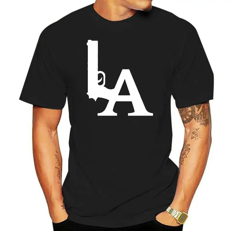 

LA GUN DESIGN MENS T SHIRT COOL LOS ANGELES COMPTON RAP HIP HOP TOP SWAG S - 5XL