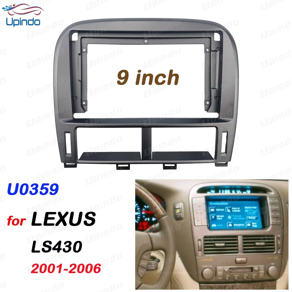 2 Din 9 Inch Car Radio Installation DVD GPS Mp5 Plastic Fascia Panel Frame for LEXUS LS430 2001-2006 Dash Mount Kit