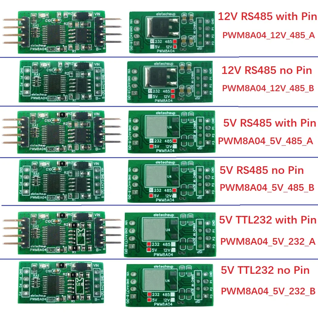 PWM8A04 DC 5 В 12 3 канала RS485 1 Гц-20 кГц Частота рабочего цикла Регулируемый ШИМ