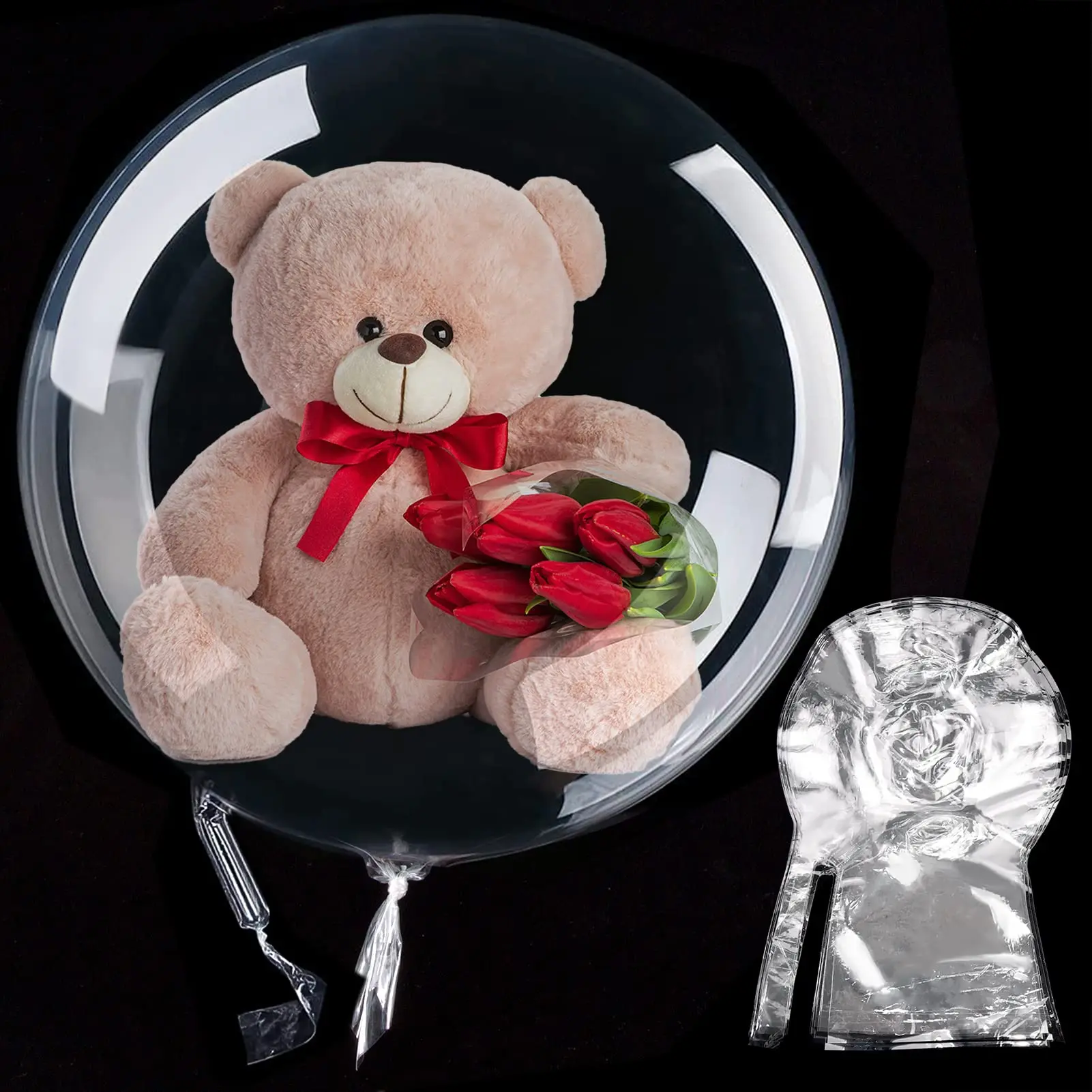 

12PCS Large Clear Balloons for Stuffing Big Bubble Ballon Pre-Stretched Transparent BoBo Balloons Valentines Day Baby Shower