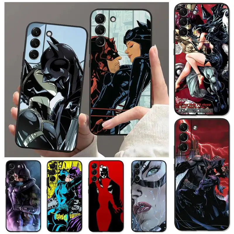 

DC Batman Catwoman Kissing Phone Case for Samsung Galaxy S22 S21 Ultra S20 FE S10 S9 Plus 5G lite 2020 Soft Funda Cover
