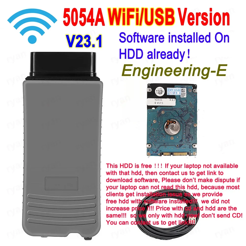 

5054A WiFi USB Версия с фабрики Поддержка Последняя версия OD V23 Бесплатная инженерия-E V14.1 5054 Полная поддержка V-Au-di Sk-da