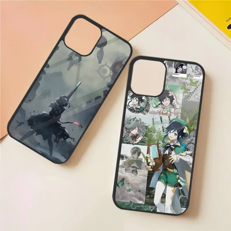 

Ударопрочный чехол Genshin из поликарбоната и ТПУ для Iphone Apple 12 Pro Max 11 13 14 Mini 6S 7 8 Plus X Xs XR, задняя крышка