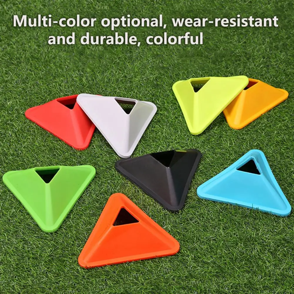 

2 Pcs Soccer Markers Bright Colors Football Training Signs with Hole Triangle Marker Discs Roadblocks Soccer Training Tool