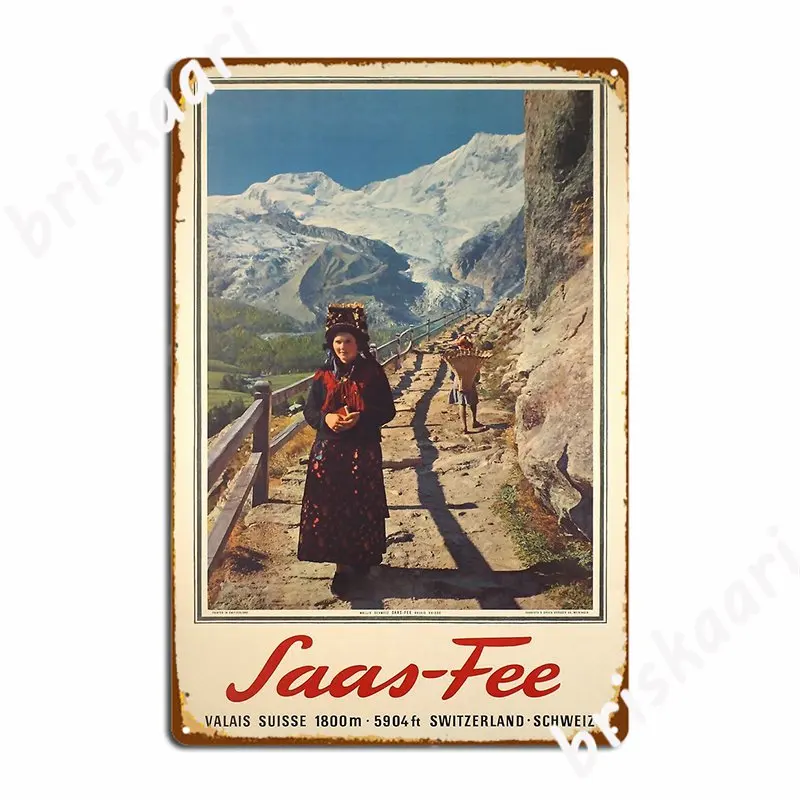 

Плакат Saas Fee Valais «лыжи», плакат, металлический плакат для кинотеатра, кухни, персонализированная барная пещера, фотоплакат