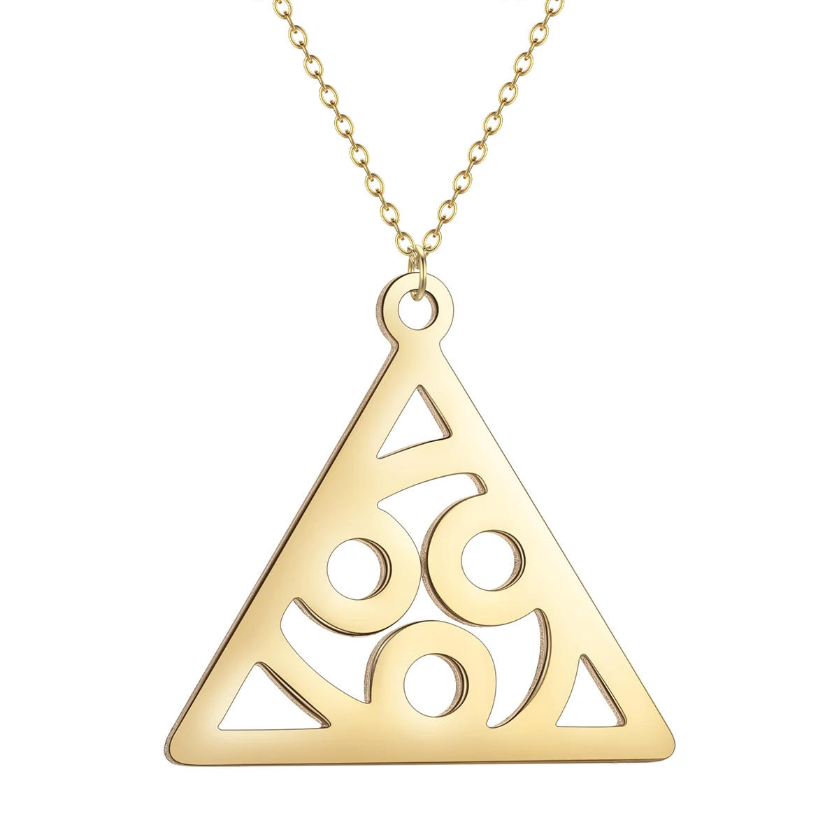 QIMING спиральный треугольник подвеска ожерелье Triskelion ювелирные изделия тройной