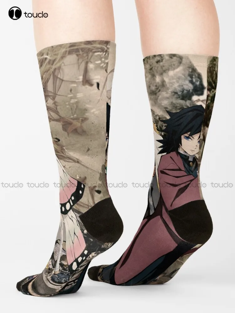 

Demon Slayer - Kimetsu No Yaiba Socks Women Socks Fashion Creative Leisure Funny Harajuku Art Abstract Oil Painting Socks Girls