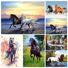 Алмазная 5D картина Стразы с изображением лошади, животных, Набор для вышивки крестиком, полная круглая мозаика сделай сам, алмазная вышивка, домашний декор, подарок