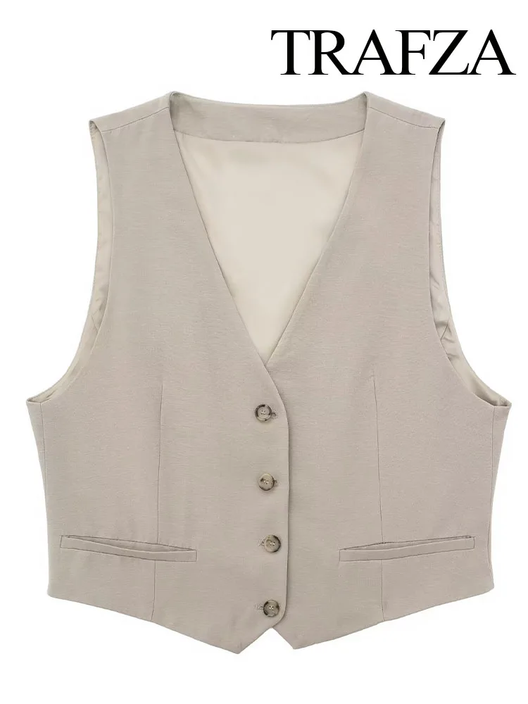 

Жилет женский винтажный из хлопка и льна, без рукавов