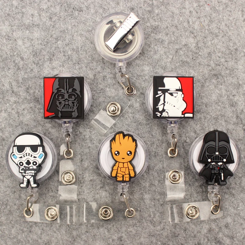 Cartoon Star Wars Style 360° Retractable Badge Reel Nurse Doctor Card Holder Office Hospital Name Card Supplies