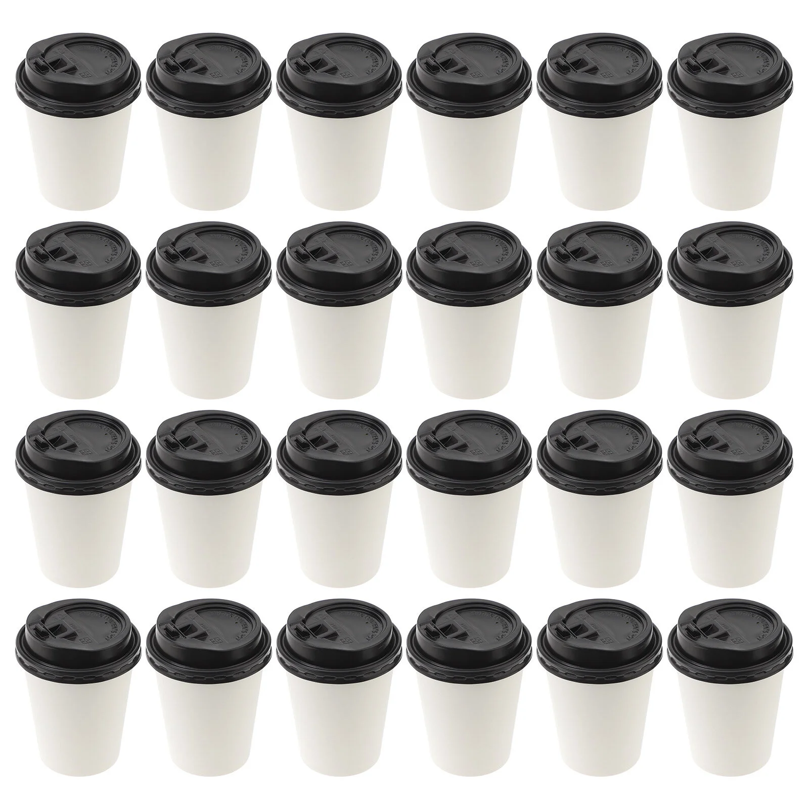 

50pcs Disposable Coffee Cups Insulation Takeaway Double-layer Paper Cup with Lid (8oz, 280ml)