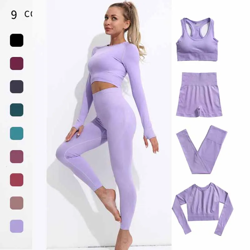 

Seamless Yoga Set Women Tracksuit High Waist Leggings Shorts Workout Sportswear Gym Clothing Fitness Top Sports Suits Gym Set