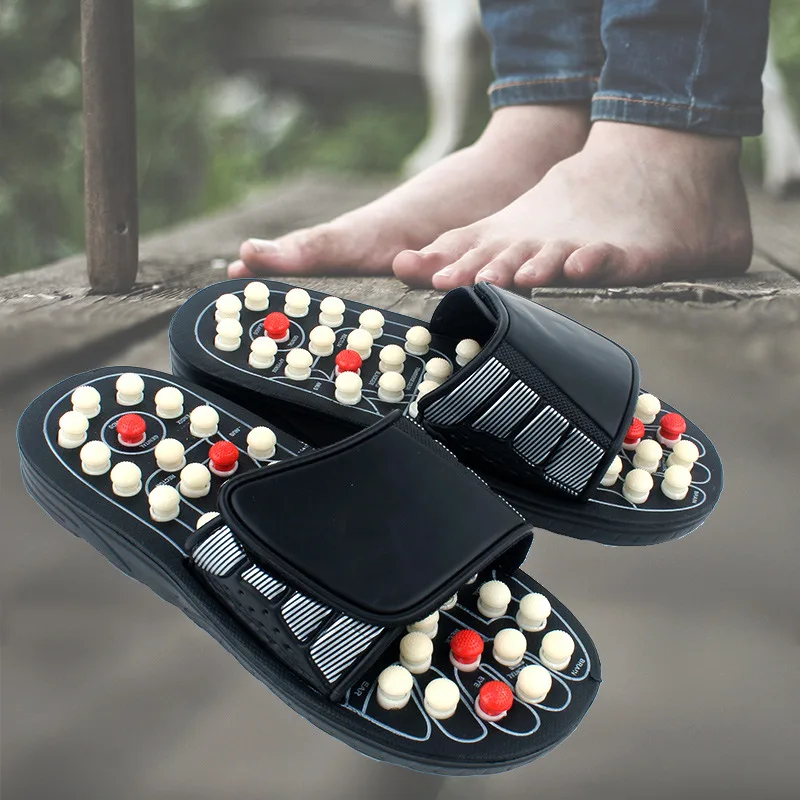 

Acupoint Massage Slippers Sandal For Men Feet Chinese Acupressure Therapy Medical Rotating Foot Massager Shoes Unisex