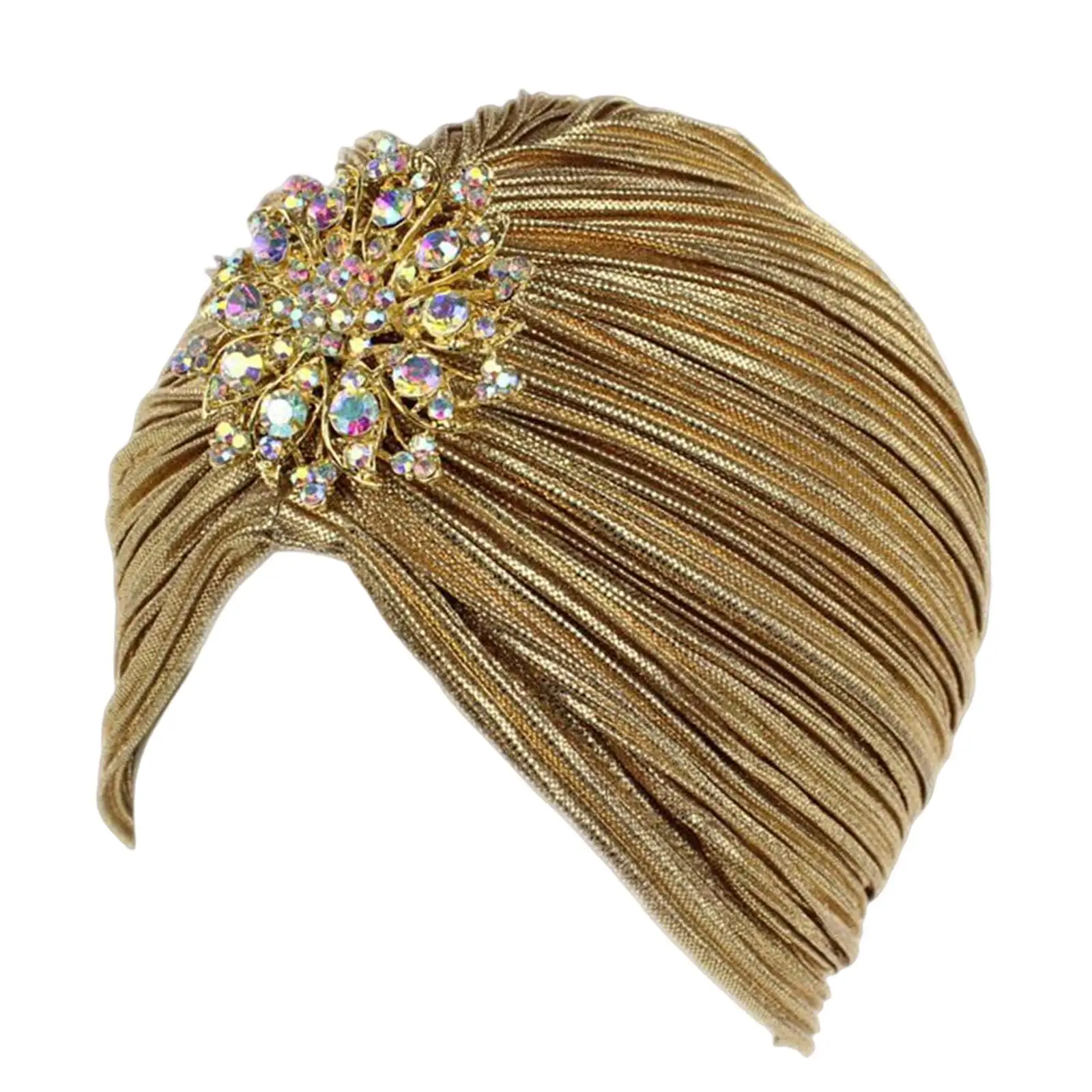 

Women Turban Beanie Cover Head Scarf Hijab Loss Headwrap Cap Stretch Pre Tied Knot Pleated Headscarf Hat Plain for Bandana