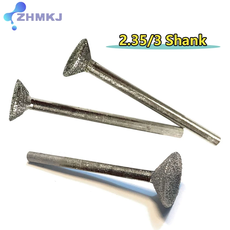 

Алмазная шлифовальная головка, хвостовик 2,35/3 мм, вогнутый нефритовый камень, инструменты для резьбы по агату, электрические шлифовальные аксессуары