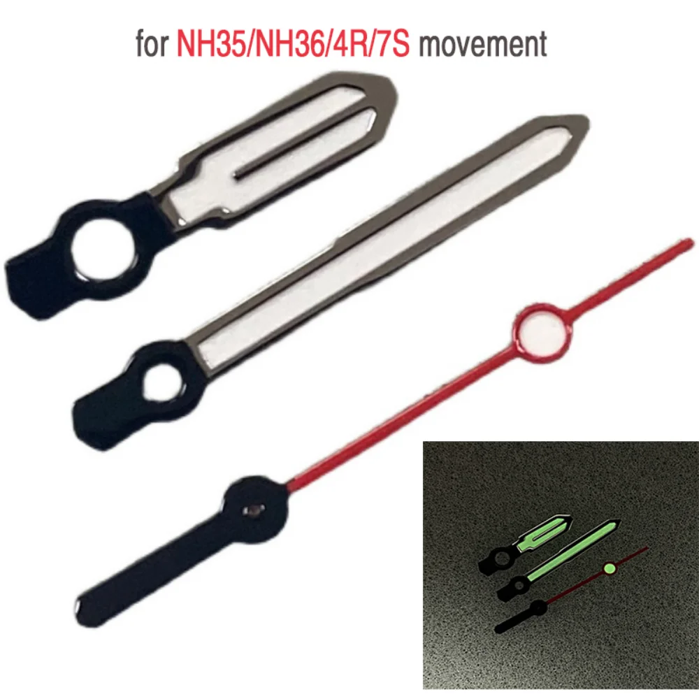 Новинка механические часы NH35 NH36 Модифицированная деталь 3-контактные зеленые