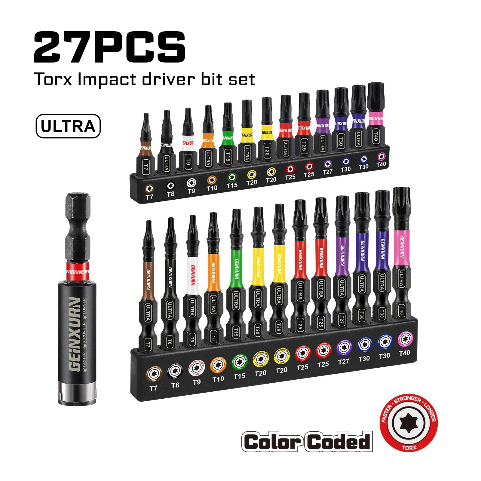 

Набор Отверток Geinxurn Ultra Torx T7-T40 Из Стали S2, 1/2 Дюйма, С Углами 2 Градуса