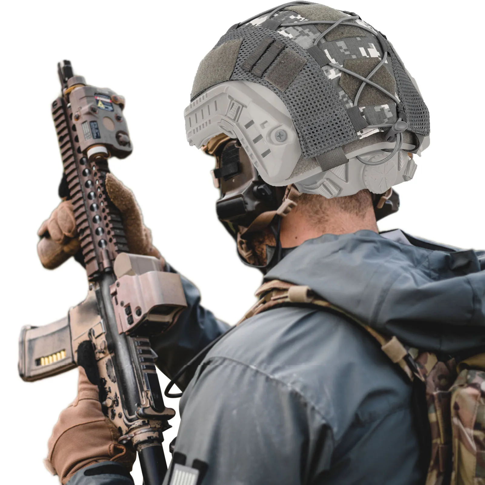 

Protective Headgear Cover Multifunctional Protective Cover With Cross Bungee Cord Protective Mount Covers For Outdoor Sports CS