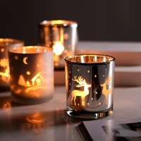 creative personality christmas decoration printing glass decoration incense candle cup nordic romantic props