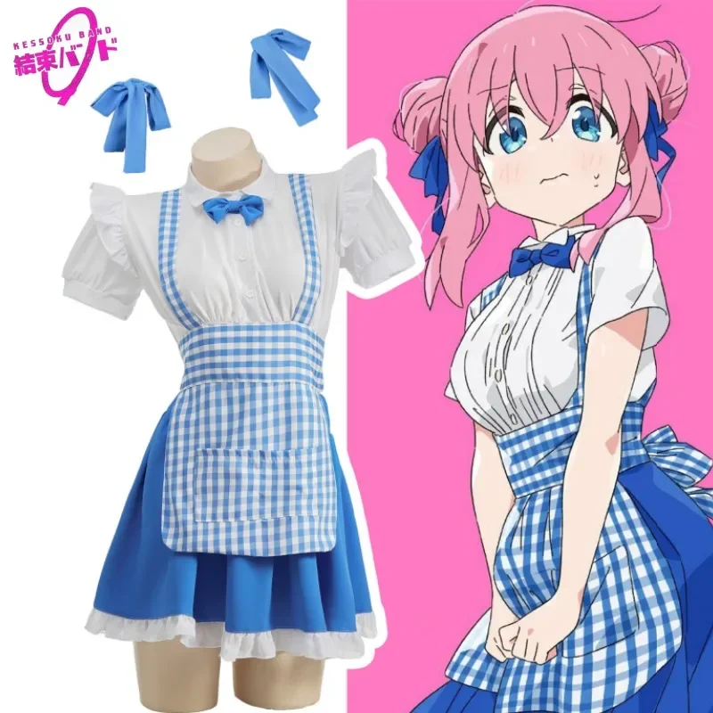 БОЧИ РОК! Двумерный костюм горничной для косплея Gotoh Hitori милый мультяшный Doujin