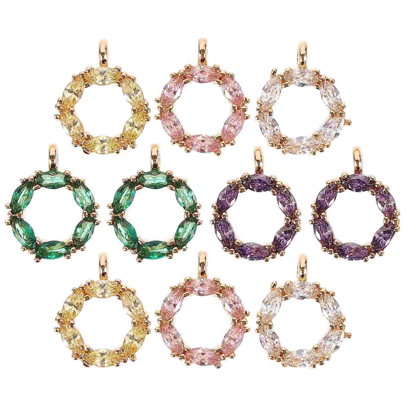 

10 Pcs Horse Eye Pendant Adorable Pendants Handmade Accessories Rhinestone Choker Charm Ornaments Earrings Decors Alloy