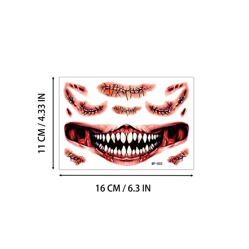 Тату-наклейка на лицо День мертвых Хэллоуин