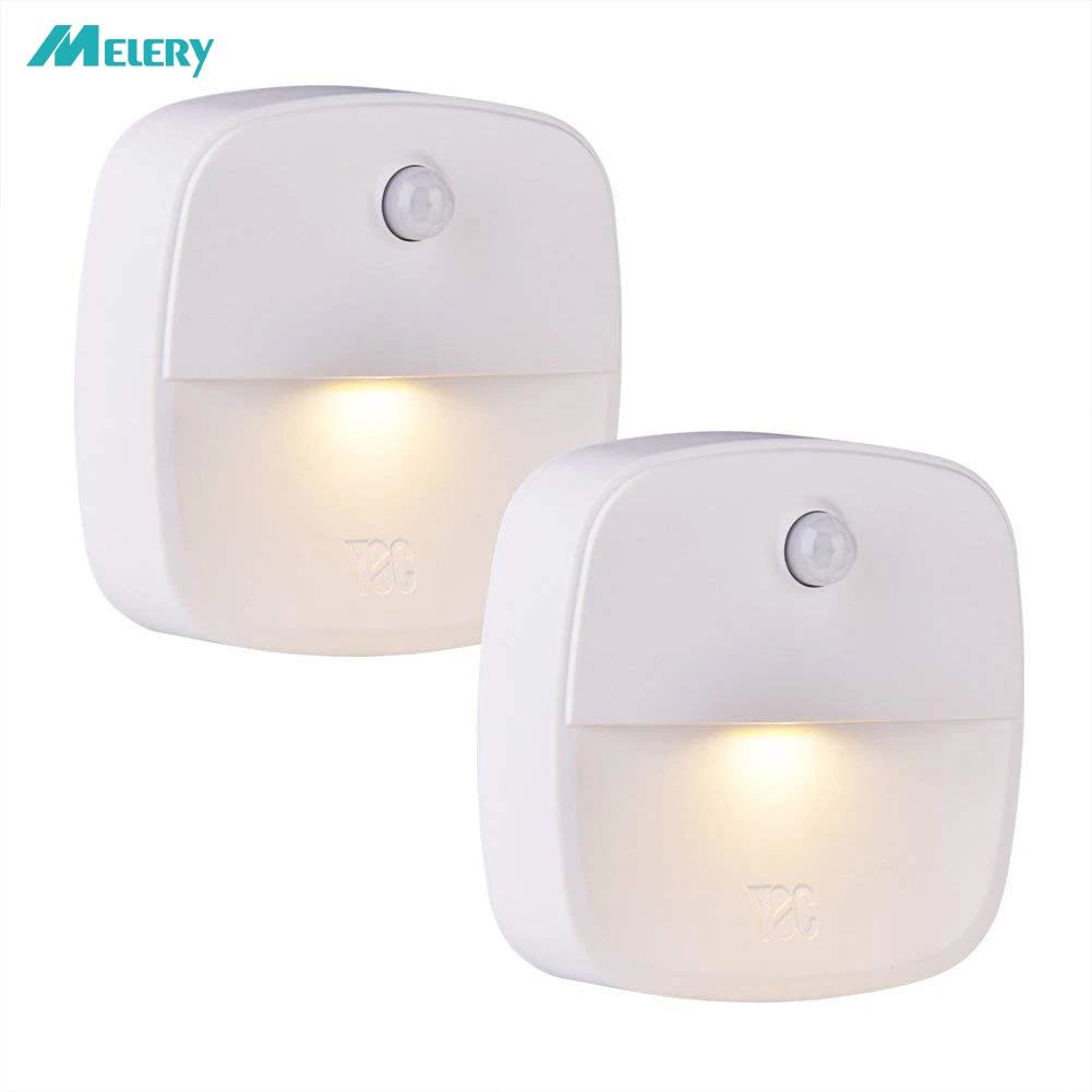 

Night Light Motion Sensor Warm White LED Bedroom Decor Closet Kitchen Hallway Stick-On Energy Efficient Compact Cool Lamps