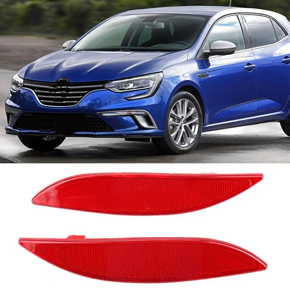 

2Pcs Rear Bumper Reflector Perfect Match Impact-resistant Red Car Rear Bumper Light Lens 265650004R 265600004R for Renault Megan