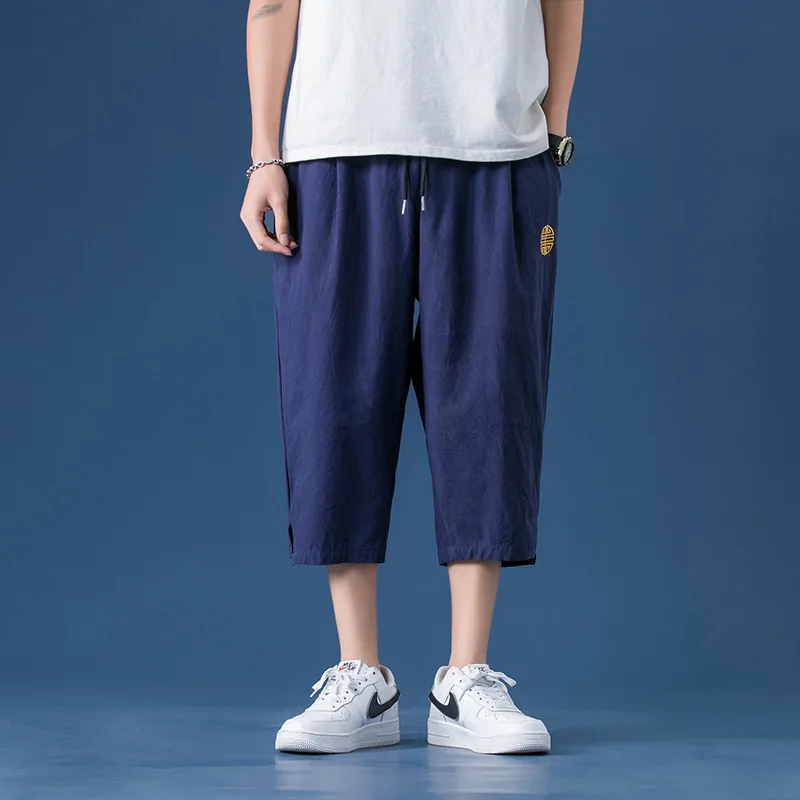 

Harajuku Men Harem Pants Mens Summer Cotton Linen Joggers Pants Male Fashions Vintage Chinese Style Track Pants