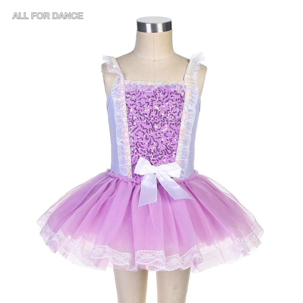 14061 ледяной фиолетовый купальник из спандекса лиф с мягкой тюлевой балетной