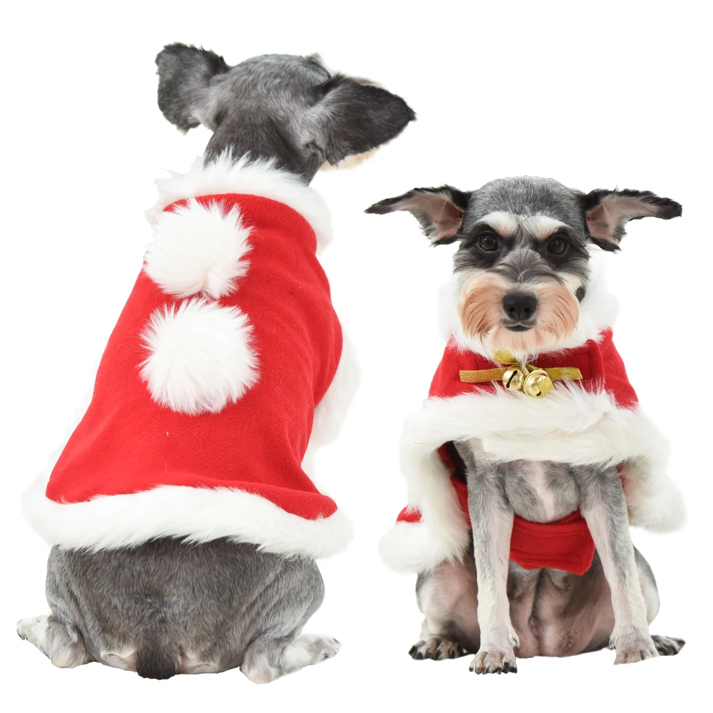 Christmas dog clothes for small dogs Schnauzer warm puppy dress for small dogs pet christmas clothing dresses for dogs