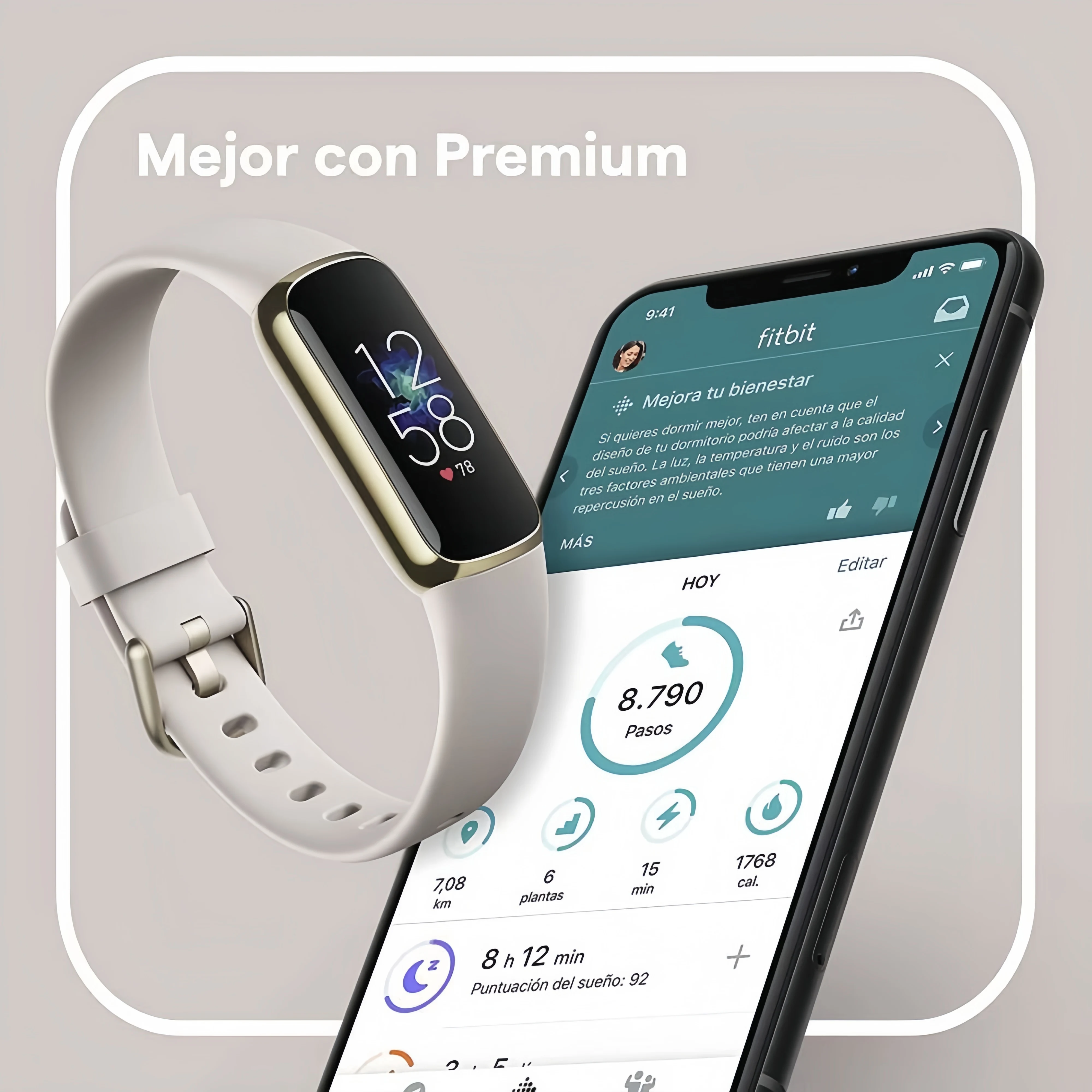 Фото Фитнес-трекер Fitbit Luxe с AMOLED-экраном, круглосуточным мониторингом сердечного ритма, отслеживанием сна, SpO2, уровня стресса, водонепроницаемый умный браслет №2