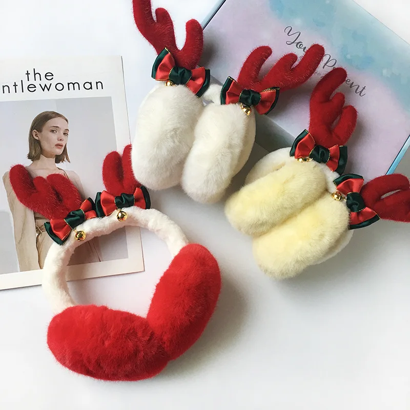 

Merry Christmas Earmuffs Winter Cute Cartoon Ear Cover Cold Protection Plush Furry Ear Cover Thicken Warm Earflaps New Ear Muffs