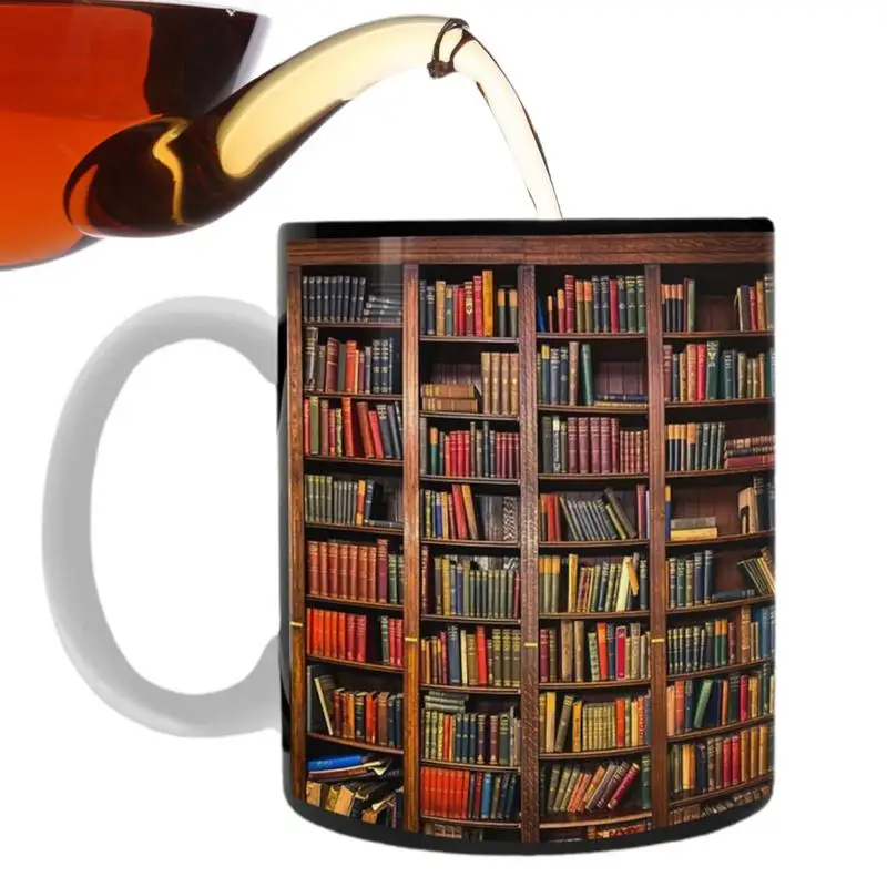 

Library Bookshelf Mug A Library Shelf Cup Ceramic Coffee Mugs Multi-Purpose Mugs Book Club Cup 350ml Creative Space Design