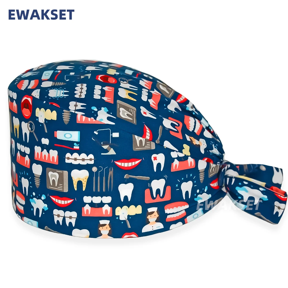 Регулируемая мультяшная шапка из чистого хлопка рабочая лабораторная Рабочая