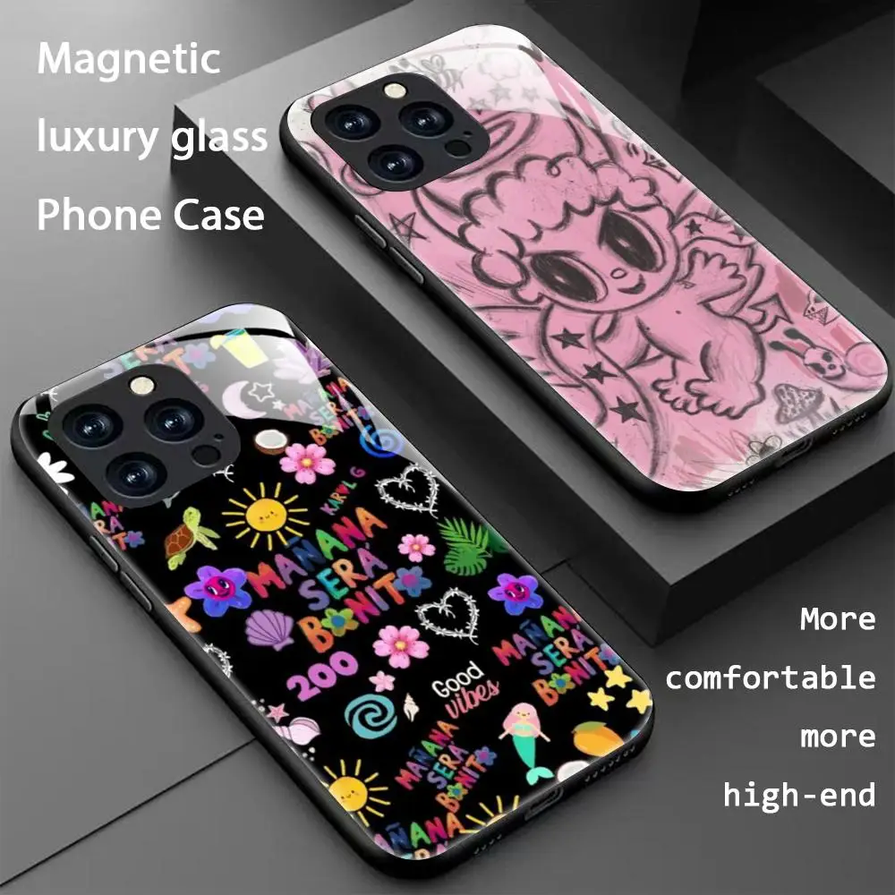 Розовый чехол для телефона Manana K-KaRol iPhone 16 15 14 13 12 11 X XR XS 8 Plus Mini Pro Max стеклянный