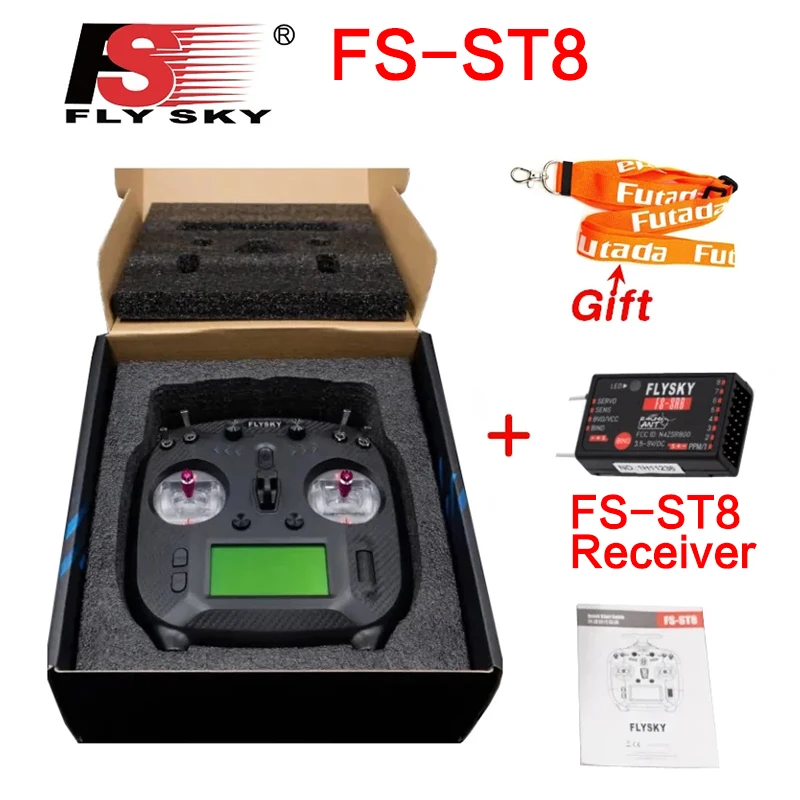 Радиопередатчик FLYSKY FS-ST8 2 4G 10CH ANT RGB Assistant 3 0 с ресивером для радиоуправляемого